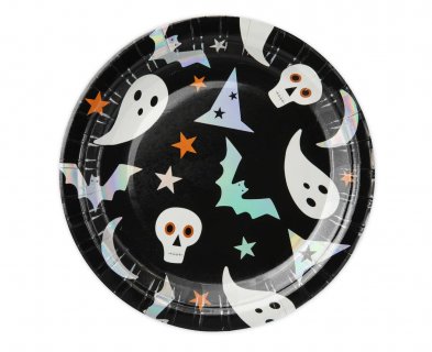 Ghots and stars small paper plates 6pcs