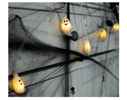 Decorative garland with ghots shaped LED lights for a Halloween party decoration