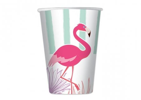 Flamingo paper cups 8pcs