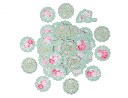 Floral Happy Birthday table confettis 100pcs