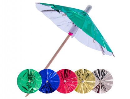 Foil parasols decorative picks 15pcs