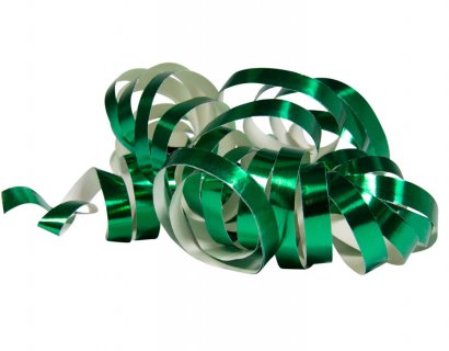 Foil streamers in green metallic color