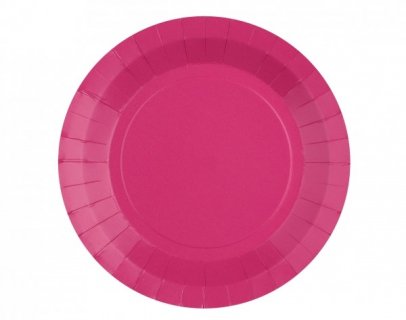 Small paper plates in fuchsia color 10pcs