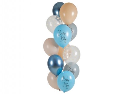 Blue and boho Baby Boy latex balloons 12pcs