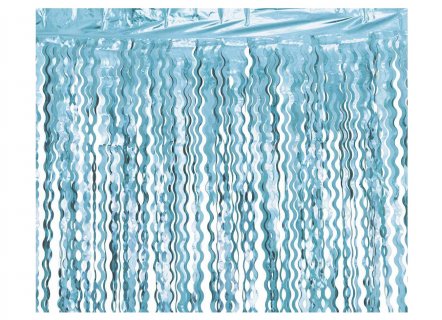 Light blue wavy foil curtain 100cm x 200cm