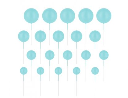Decorative balls for the cake decoration in light blue satin color