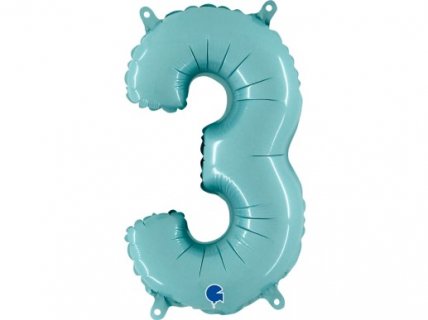 Γαλάζιο Μπαλόνι με τον Αριθμό 3 (35εκ)