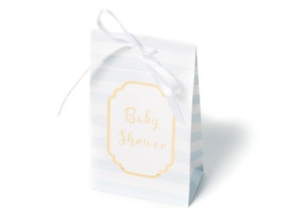Blue stripes baby shower luxurious treat paper bags