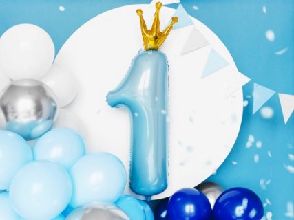 pale-blue-supershape-balloon-number-1 with-gold-crown-for-party-decoration-fb87m011