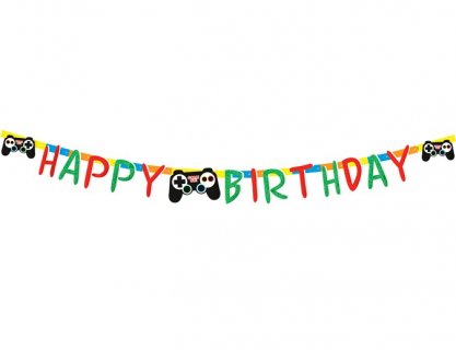 Game controller Happy Birthday garland 200cm