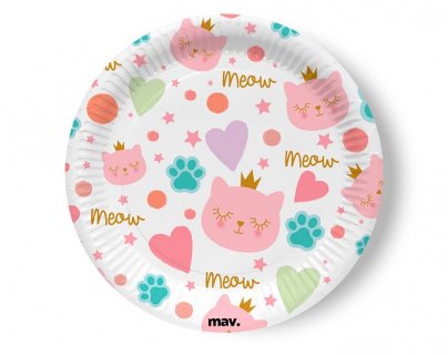 Cat Princess large paper plates 8pcs