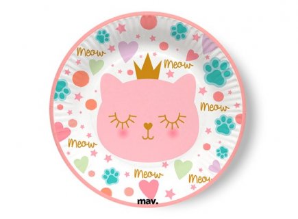 Cat Princess small paper plates 8pcs