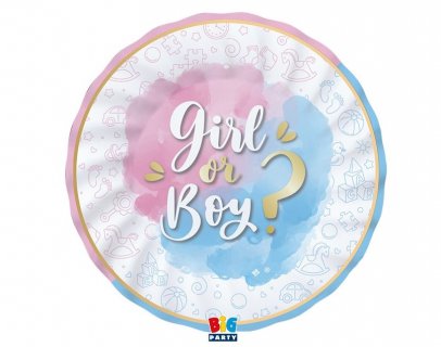 Girl or Boy large paper plates with gold details 8pcs