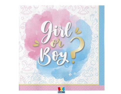 Girl or Boy luncheon napkins with gold details 20pcs