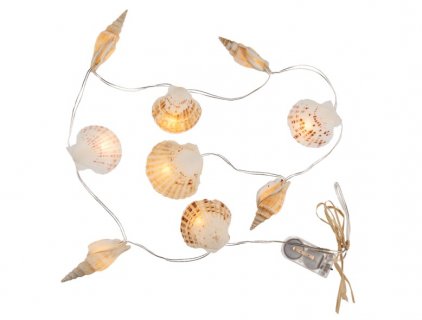 Decorative led light chain garland with shells for summer party theme decoration