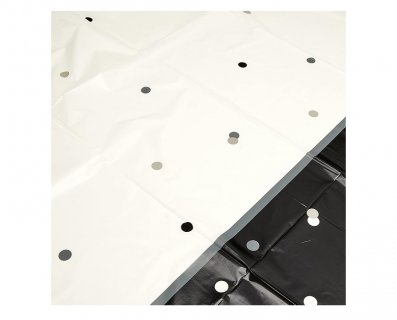 Glitz black Happy Birthday plastic tablecover