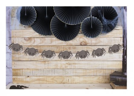 Decorative paper garland for Halloween with Spiders