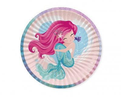Sweet mermaid small paper plates 8pcs