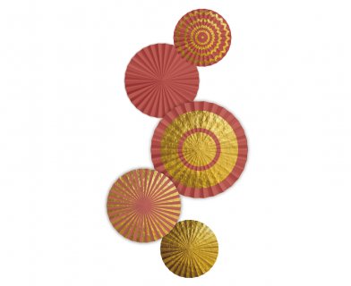 Κρεμαστές διακοσμητικές βεντάλιες σε χρώμα terracotta και χρυσό