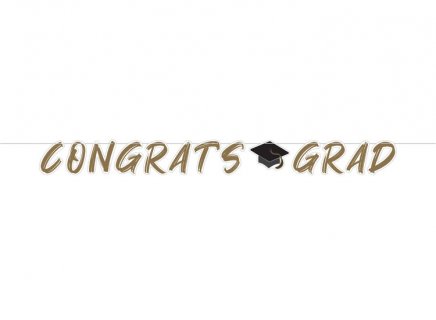 Golden Congrats Grad Γιρλάντα για πάρτυ αποφοίτησης 244εκ