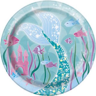 Mermaid Small Paper Plates (8pcs)