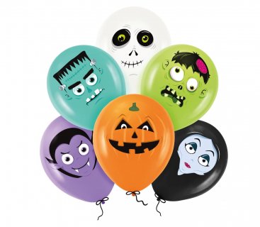 Halloween monsters latex balloons 6pcs