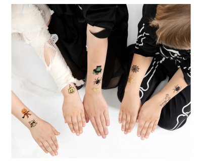 Temporary tattoos with the Halloween monsters design