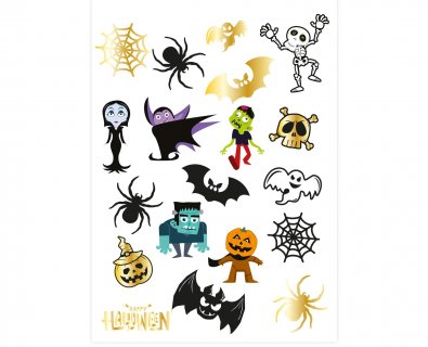 Halloween monsters tattoos 19pcs