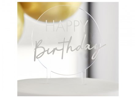 Happy Birthday ακρυλικό αξεσουάρ για την τούρτα