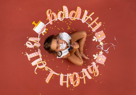 Happy Birthday Rose Confetti γιρλάντα για πάρτυ γενεθλίων