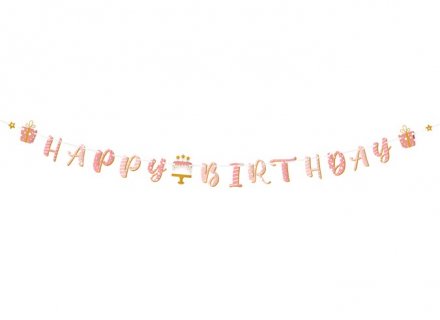 Happy Birthday Rose Confetti garland 300cm