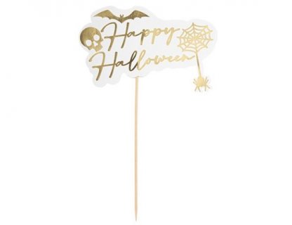 Happy Halloween with gold foiled details cake topper