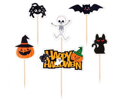 Happy Halloween cake toppers 6pcs