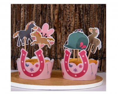 Διακοσμητικά περιτυλίγματα για cupcakes και διακοσμητικά toppers με θέμα τα Άλογα
