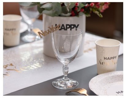 Wooden Happy New Year table decorations