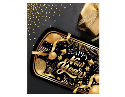 Happy New Year Επαναχρησιμοποιούμενη Πιατέλα Σερβιρίσματος (39εκ x 24εκ)