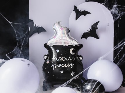 Hocus pocus foil balloon in the shape of a cauldron