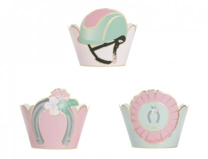 Horse riding with gold foiled details cupcake wrappers 6pcs