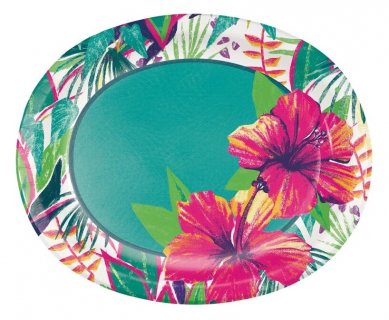 Island tropics large oval paper plates 8pcs