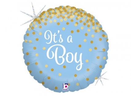 its-a-boy-light-blue-foil-balloon-with-gold-dots-for-decoration-36587