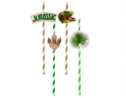 Jurassic dinosaurs paper straws