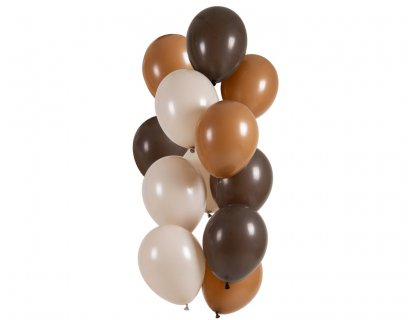 Brown and mocha latex balloons 12pcs