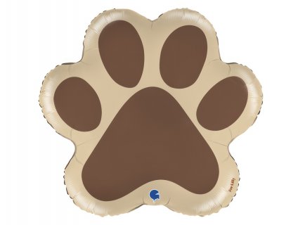 Brown dog paw super shape foil balloon 61cm