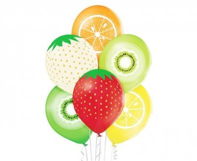 Summer fruits latex balloons 6pcs