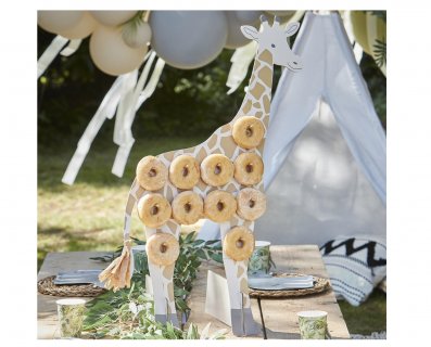 Donut stand in the shape of a giraffe with space for 11 donuts