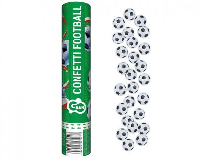Party cannon with soccer balls confetti 30cm