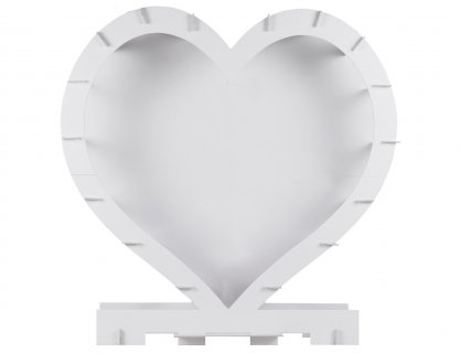 White heart shaped frame for balloon mosaic 60cm