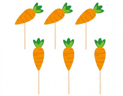 Carrot decorative picks 6pcs