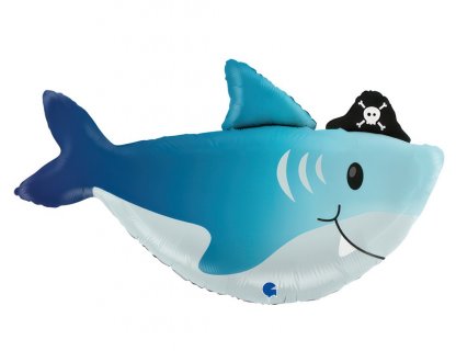 Pirate shark foil balloon 74cm