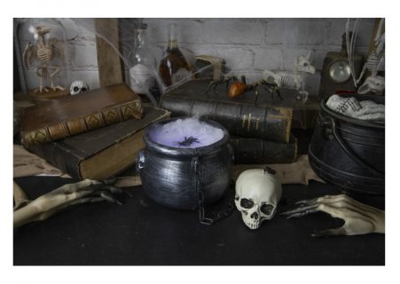 Φωτιζόμενο καζάνι για κρεμαστή διακόσμηση ή για διακόσμηση τραπεζιού στο Halloween